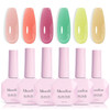 MelodySusie Jelly Gel Nail Polish Set,6 Transparent Colors,Milky or Jelly Texture,Classic Basic Colors Soak Off UV LED Light Cure or Salon Manicure and Nail Art DIY at Home