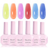 MelodySusie Jelly Gel Nail Polish Set,6 Transparent Colors,Milky or Jelly Texture,Classic Basic Colors Soak Off UV LED Light Cure or Salon Manicure and Nail Art DIY at Home