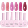 MelodySusie Jelly Gel Nail Polish Set,6 Transparent Colors,Milky or Jelly Texture,Classic Basic Colors Soak Off UV LED Light Cure or Salon Manicure and Nail Art DIY at Home