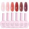 MelodySusie Jelly Gel Nail Polish Set,6 Transparent Colors,Milky or Jelly Texture,Classic Basic Colors Soak Off UV LED Light Cure or Salon Manicure and Nail Art DIY at Home