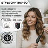 HerStyler Grande Ceramic Curling Iron Tapered Barrel 1 Inch Dual Voltage Curling Wand Negative Ion Technology Creates Long Lasting Curls