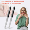 BEZOX Metal Nail File | 2PCS Double-Sided Precision Fingernail Files for Women, Stainless Steel Finger Nail Buffer