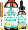 WellVeraVida Quercetinth BromelainQuercetin 1000mg and Bromelain 500mg Liquid Drops | Quercetin Supplements Extract with Zinc Vit C & D3 for Immune Antioxidant and Respiratory Support Capsule Alternative Vegan