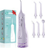 Leominor Water Dental Flosser Pick for Teeth 300ML Portable Oral Irrigator Upgraded Tank Removable IPX7 Waterproof Rechargeable Travel Teeth Cleaner, Professional Electric Flossing Machine