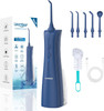 Leominor Water Dental Flosser - 5 Modes Cordless Portable Oral Irrigator IPX7 Waterproof Rechargeable Teeth Cleaner Upgrade Datchable Tank Professional Flossing Cleaning Pick for Home Travel