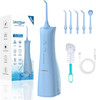 Leominor Water Dental Flosser - 5 Modes Cordless Portable Oral Irrigator IPX7 Waterproof Rechargeable Teeth Cleaner Upgrade Datchable Tank Professional Flossing Cleaning Pick for Home Travel