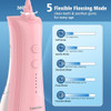 Leominor Water Dental Flosser - 5 Modes Cordless Portable Oral Irrigator IPX7 Waterproof Rechargeable Teeth Cleaner Upgrade Datchable Tank Professional Flossing Cleaning Pick for Home Travel