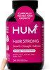 HUM Hair Strong Gummies Hair Growth Support  Folic Acid Fo-Ti Root Extract BiotinZinc andB12 Vegan Strawberry Gummies Women and Men