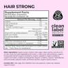 HUM Hair Strong Gummies Hair Growth Support  Folic Acid Fo-Ti Root Extract BiotinZinc andB12 Vegan Strawberry Gummies Women and Men