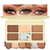 KYDA 12 Colors Tropical Coconuts Eyeshadow Palette, Summer Beach Neutral Brown Grey Pink Eyeshadow, Shimmer Pearl Glow Eye Shadow, Smooth Blendable Powder Eyes Shadow, Summer Eyes Makeup