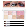 KYDA 12 Colors Tropical Coconuts Eyeshadow Palette, Summer Beach Neutral Brown Grey Pink Eyeshadow, Shimmer Pearl Glow Eye Shadow, Smooth Blendable Powder Eyes Shadow, Summer Eyes Makeup