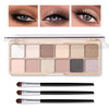 KYDA 12 Colors Tropical Coconuts Eyeshadow Palette, Summer Beach Neutral Brown Grey Pink Eyeshadow, Shimmer Pearl Glow Eye Shadow, Smooth Blendable Powder Eyes Shadow, Summer Eyes Makeup