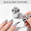 KYDA 18ml Silver Mirror Nail Polish, Bright Glossy Mirror Polish for Nails Art, Longlasting Shine Metallic Effect Nails Art, Gorgeous Reflective Manicure Nail Lacquers