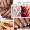 KYDA 18ml Silver Mirror Nail Polish, Bright Glossy Mirror Polish for Nails Art, Longlasting Shine Metallic Effect Nails Art, Gorgeous Reflective Manicure Nail Lacquers