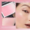 KYDA Pink Shimmer Blush, Gradient Cherry Blossom Pink Color, Micro-fine Pearl Powder Blush, Soft Buildable Cheek Color, Lightweight Smooth, Multiuse Blusher Makeup Compact