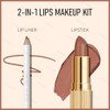 KYDA Nude Brown Lipstick and Lip Liner Combo, Velvet Matte Lipstick, Smooth Lipliner Pencil, High Pigment Matte Lips Color, Lips Makeup Gift Kit for Women, Brown Lipliner Combo Set, 02