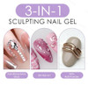 KYDA 2 Pcs 10ml Clear 3D Sculpting Nail Gel, 3-in-1 Sculpture Nail Art Gel for Carving Painting and Molding, Rhinestone Glue for Gems Diamond Jewelry Decoration