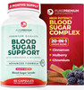 Pure Premium Normal Blood Sugar Support Supplement  20 Active Ingredients Blood Sugar Complex with Cinnamon  Bitter Melon Chromium Mulberry  Supply Made in USA