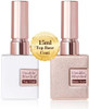 Double Rhythm 2 Pcs 15ML No Wipe Gel Top Coat and Base Coat Set Clear Glossy Gel Polish Kit (Base and Top Coat)
