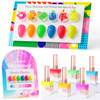 Double Rhythm 6 Pcs 15 ML Gel Nail Polish Set Kit Color Swatches (T6-87) | Full Size Same Color Same Bottle Nail Art Manicure Salon DIY at Home Glitter Shimmer Pink Green Blue Purple