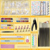 Teenitor Press On Nail Kit  Clear Coffin Nail Tips Art Brushes Dotting Pen Glitter Stickers and Rhinestones