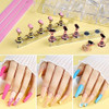Teenitor Press On Nail Kit  Clear Coffin Nail Tips Art Brushes Dotting Pen Glitter Stickers and Rhinestones