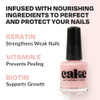 Cake Nail Ridge Filler And Strengthener Conceals And Llluminates With Light Pink Tint Smooths Ridges For Flawless Application Nontoxic Keratin Enriched Treatment And Color 0.5 Fl Oz
