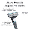 Aoa Studio Aoa Mens 6 Blade Razor Kit In Kit Including 1Pc Handle Swedish Sixblade Heads 1Pc Stainless Steel Shower Hook Lubricating Aloe Vitamin E Strip For Comfortable Close Shave 7Pcs 5Pcs
