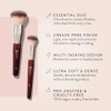 Bk Beauty Large Buffer And Round Foundation 2Pc Professional Makeup Brush Set For Liquid Or Cream Foundations Powder And Blushpremium Face Brushes For Flawless Application