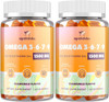 Omega 3 6 7 9 Gummies for Women - Omega 3 Supplement with Sea Buckthorn Oil, Flaxseed Oil, Vitamins E, A & Probiotics - Skin, Eye & Dryness, Chamomile Flavor - 60 Gummies