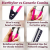 HerStyler Hair Straightening Comb for Flat Iron - Easy Styling & Parting