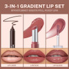 Noerrors 3PCS Lip Combo Set Brown Matte Lip Liner  Hydrating Tinted Lip Balm  Plum Cherry Juicy Lip Gloss Tint