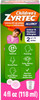 Children's Zyrtec Allergy Relief Syrup 5 mg Cetirizine HCl, 4 fl. oz 24-Hour Antihistamine Kids Allergy Medicine Indoor and Outdoor Allergy Relief  Dye- and Sugar-Free, Grape Flavor