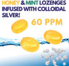 American Biotech Labs Silver Biotics Colloidal SIlver Lozenges  60 PPM Ag₄O₄ SilverSol  Immune Support + Throat Soothing Lozenges Manuka Honey
