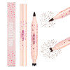 Jolilab Freckle Pen 3-in-1: Dual-Ended Stamp & Precision Tip (Eyeliner/Brow Pencil), 2 Shades Soft Brown/Dark Brown, Waterproof Long-Lasting Smudge-Proof Compact On-the-Go Makeup(DARK BROWN)