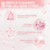 FluMisch Salmon DNA PDRN Facial Cleanser Low pH Hydrating Daily Foaming Face Wash with Soft Massage Heads  PDRN Collagen and LHA Gentle Pore Care and Radiant Balanced Looking Skin  4.23 oz