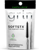 Grin Charcoal Infused Softstx Gentle Dental Picks Soft Flexible Bristles Textured Plaque Removing Toothpick Minty Flavor for Between Teeth Refillable Hygienic Case