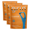 GRIN Tongue Cleaner Disposable Tongue CleanerHygienic Scraper Recycled Plastic Clean Tongue Promote Fresh Breath Includes Safe Fold- Back Tooth Pick
