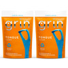 GRIN Tongue Cleaner Disposable Tongue CleanerHygienic Scraper Recycled Plastic Clean Tongue Promote Fresh Breath Includes Safe Fold- Back Tooth Pick