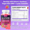BVIVLOO L-Lysine 1000mg Gummies for Immune Support & Skin Health - High Potency Vegan, Sugar-Free, Gluten-Free Supplement with Natural Raspberry Flavor for Adults & Kids