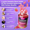 BVIVLOO L-Lysine 1000mg Gummies for Immune Support & Skin Health - High Potency Vegan, Sugar-Free, Gluten-Free Supplement with Natural Raspberry Flavor for Adults & Kids
