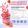 BVIVLOO 1000mg Magnesium L Threonate Gummies for Adults  Muscle and Nervous System Support Vegan Sugar Free Raspberry Flavor 60 Gummies