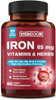 Vitacook Iron Supplement 65mg Blood Building and Energy Support  with Vitamin C, D3, B6, B12 and Folate Spinach Broccoli Beet Root Pumpkin Seeds Dandelion and  Carrots