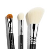 Sigma Beauty Essential Trio Brush Set - Portable Makeup Brushes 3 Pc, Black