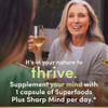 Nature’s Bounty Superfoods Plus Sharp Mind for Brain Health  Memory  Focus, Superfoods With 23 Fruits and Veggies plus Red Grapes - Cognitive Supplement  30 Capsules