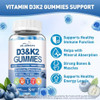 DR. MUSCLE'S Vitamin D3 K2 Gummies 10000IU with 200mcg MK-7 Calcium Citrate Zinc Vitamin C and B6 Sugar-Free Vegan D3 K2 Supplement High Absorption for Bone Immune and  Energy 60 Blueberry Gummies