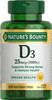 Nature's Bounty Vitamin D3 1000 100 mg Soft Gels