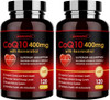 ZEBORA CoQ10-400mg with Trans-Resveratrol PQQ and  Vitamin E - High Absorption Coenzyme-Q10 with BioPerine - Powerful Antioxidant for Heart and Energy-Production 120 Veggie Capsules