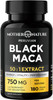 Mother Nature Organics Superfoods for Organic Living MNO Black Maca Root 50:1 750mg Organic Peruvian Maca  Vegan Capsules