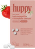 Huppy Toothpaste Tablets Nano Hydroxyapatite Fluoride Free and Plastic Free Natural Whitening Remineralizing SLS Free Travel Friendly Chewable Tabs Strawberry Flavor